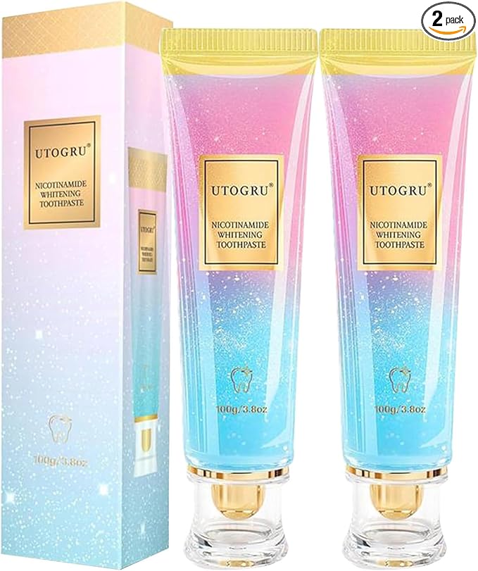 Niacinamide Whitening Toothpaste, Utogru Teeth Radiant Whitening Toothpaste - Enamel Care, Repair and Protect Teeth, Fresh Breath (2Pcs