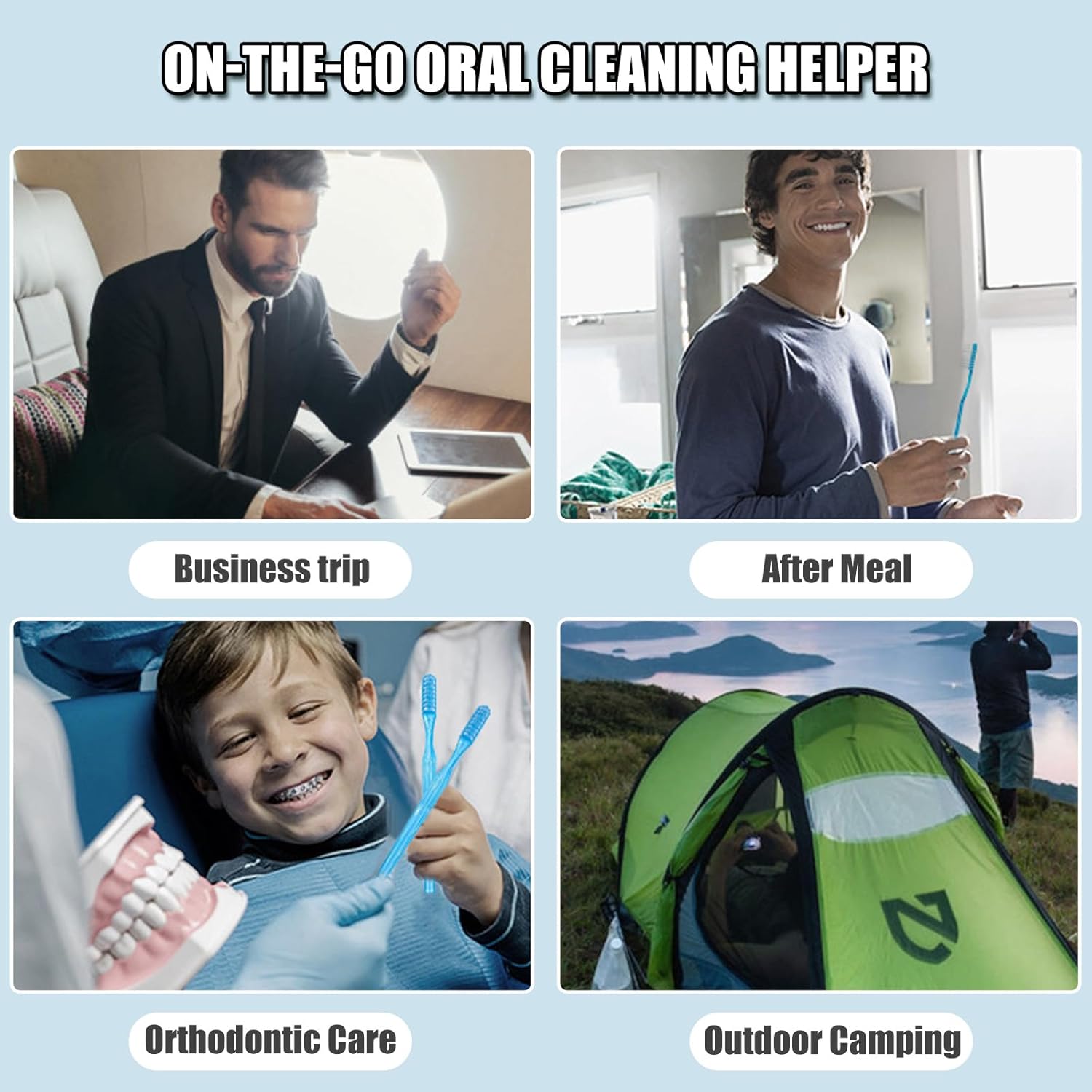 Disposable Toothbrushes with Toothpaste Adult Pre-Pasted Disposable ToothbrushTravel with Toothpaste Bulk Toothbrushes Waterless Toothbrush Individually Wrapped Mint-100Pcs