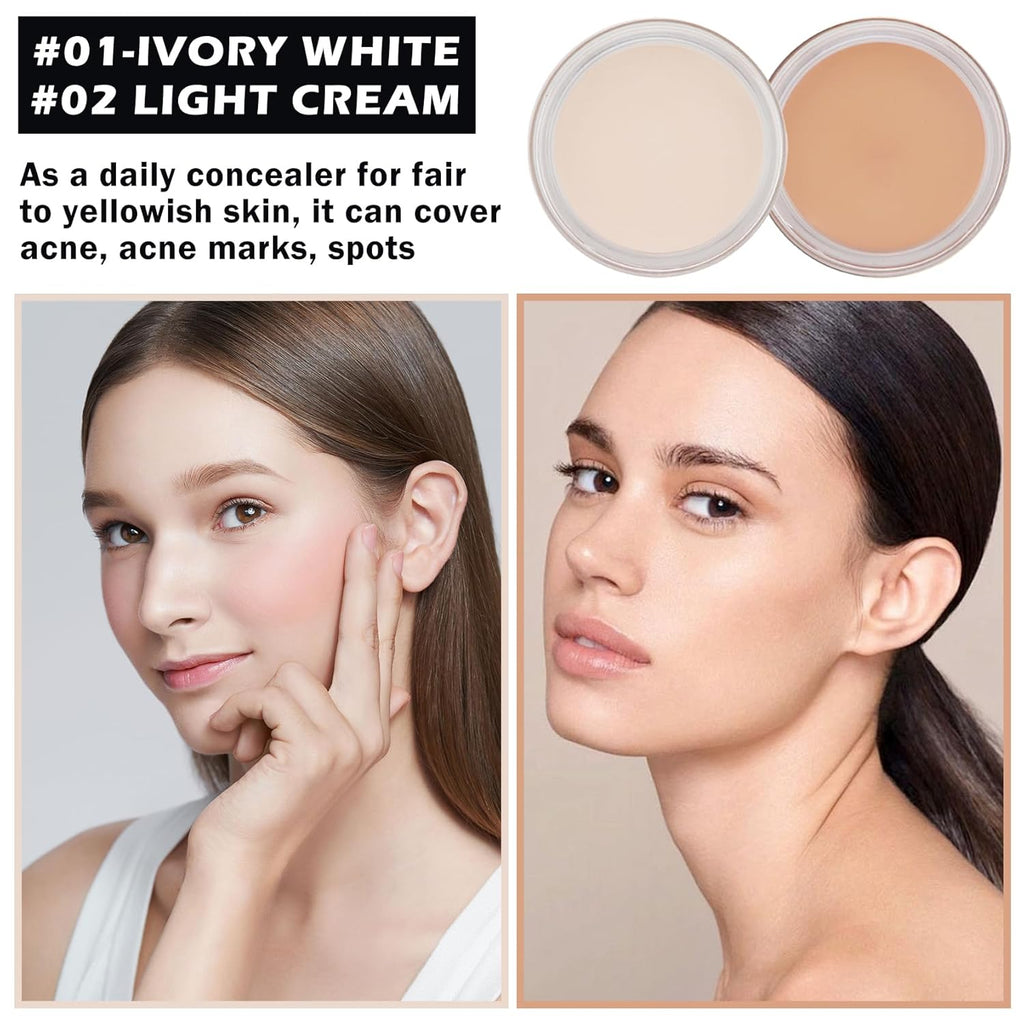 Under Eye Concealer for Dark Circles Color Corrector Pro Concealer de oieras Long-lasting Cover up Makeup Long-lasting,Waterproof-Set A-01+02