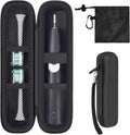 Toothbrush Travel Hard Case Compatible with Oral-B Pro 1000, 2000, 3000, 3500, 1500/ for Philips Sonicare ProtectiveClean 4100 5100 Electric Toothbrush with Mesh Pocket&Carabiner - Black (Bag Only)