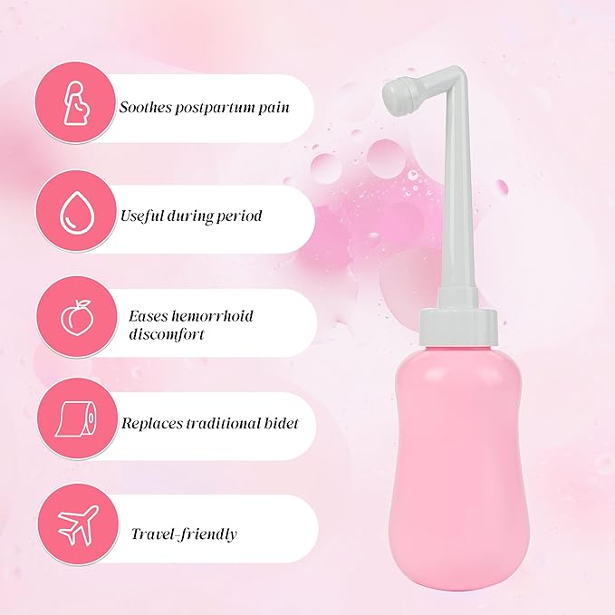 Deepdeem Postpartum Care Bottle – Reusable Peri Bottle for Women, 16.9 Oz Portable Vaginal Douche with Upside Down Design for Travel & Home, Cleansing After Birth, Hygienic Personal Hygiene Tool