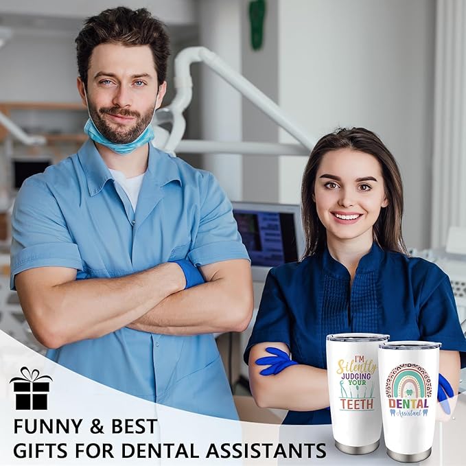 Dental Assistant Gifts for Women Men, Christmas Gifts for Dental Assistant, Appreciation Gift for Deatal Assistant, Dental Gift for Deantal Assistant, 20 oz Stainless Steel Tumbler