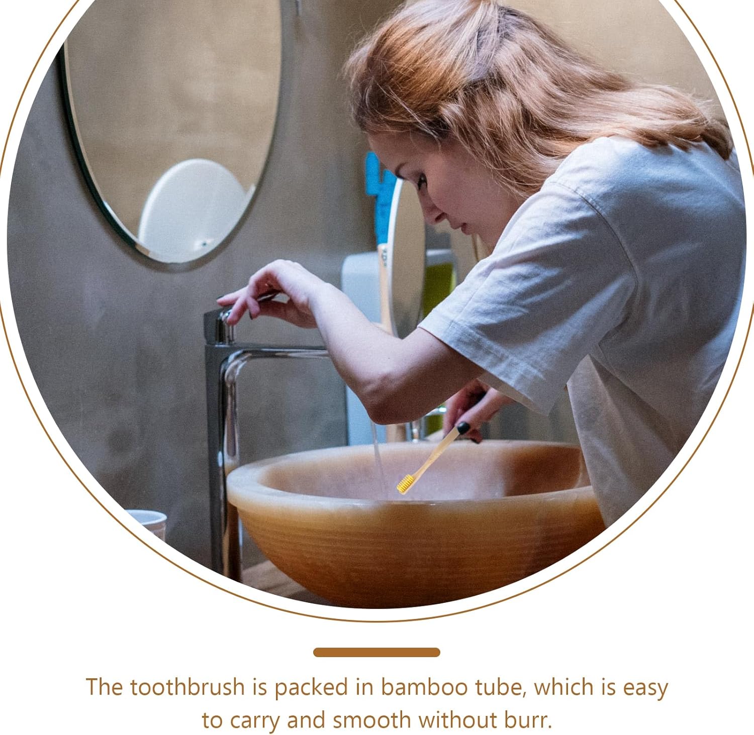 Healifty Bamboo Toothbrushes Holder Portable Wood Toothbrush Cover Disposable Travel Toothbrushes Rustic Tooth Brush Container Tubes Individual Storage Organizer Kit for Homestay Hotel