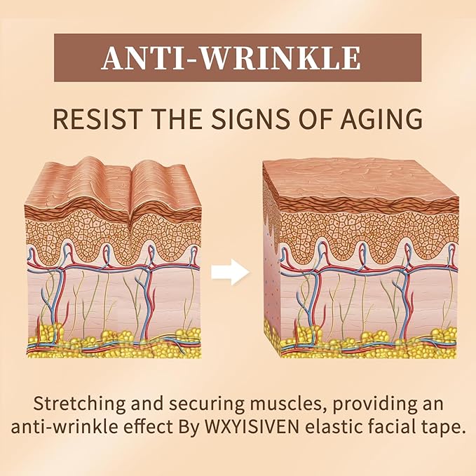 1 Roll Instant Face Lift Tape, Facial Myofascial Patch for Wrinkles Treatment Sticker for V Line Lifting Sagging Skin, Forehead Fines, Eyelid, Nasolabial Folds, Laugh Neck Lines (1cm*5m)