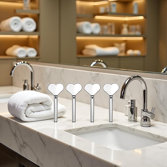 4Pcs Silver Metal Manual Toothpaste Squeezer Heart Stainless Steel Dispenser Tube Squeezer Hand Cream Tube Key Roller Set Bathroom Accessories Tube Squeezing Aids Bathroom Safety Daily Living Aids