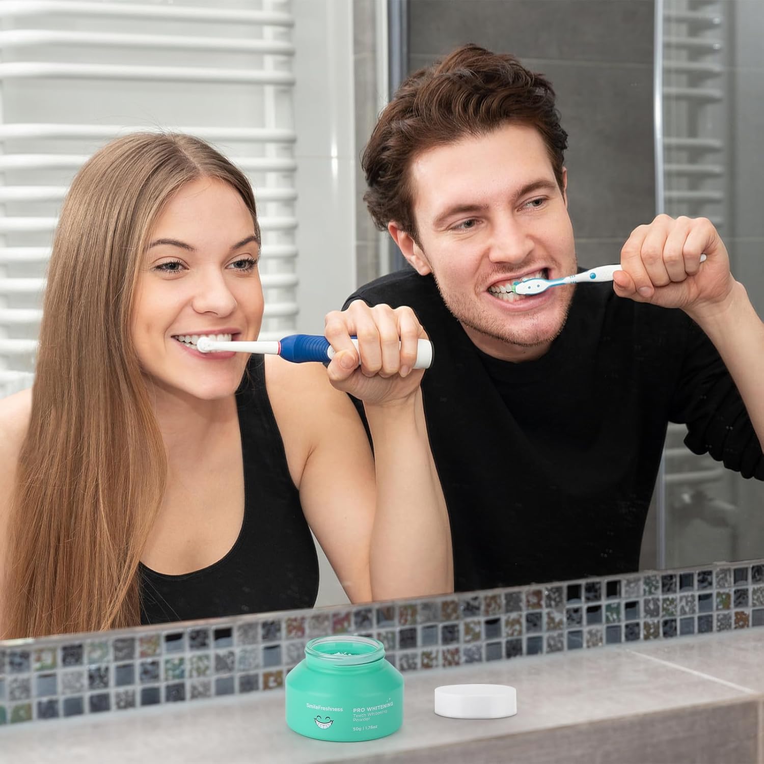 Teeth Whitening Powder - Removes Plaque & Stains, Enamel Care Tooth Whitening Powder with Pap+, Ideal for Sensitive Teeth, Refreshing Mint Flavor (1.76oz).