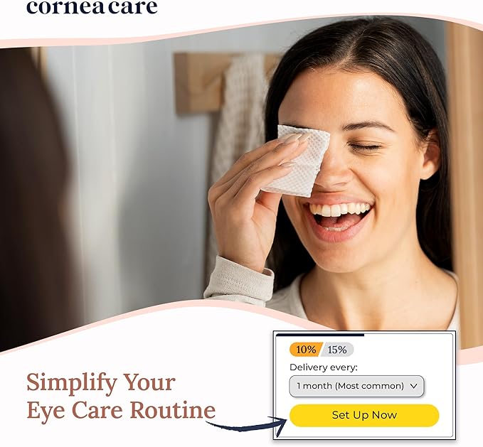 CorneaCare Rise: Eyelid Wipes | Eye Wipes for Dry Eyes | Eyelid Wipe with Tea Tree Oil & Hyaluronic Acid | Travel Ready | 30 Count