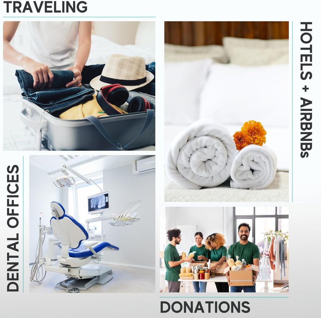 104 Pack Bulk Toothbrushes w/Cover Caps, Individually Wrapped Disposable Travel Toothbrush, Value Size, Long Lasting 3+ Months, Med-Soft Manual Teeth Brush Bristles - Pink