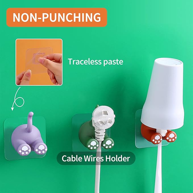 Kid Toothbrush Holder Wall Mounted Cute Animal Tail Toddler Toothbrush Holder for Hanging Bathroom(Squirrel Brown)