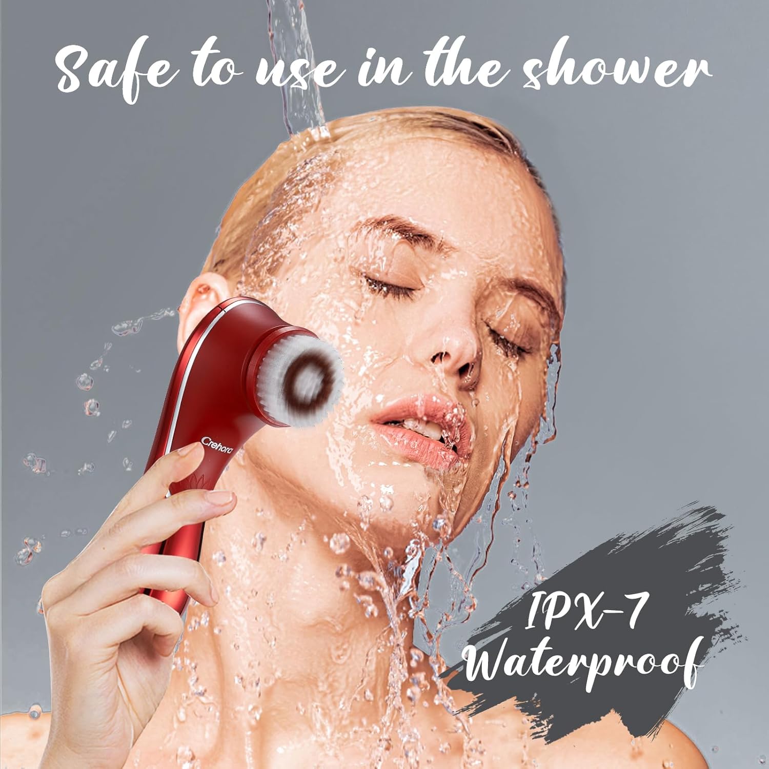 Facial Cleansing Brush, Electric Face Scrubber, Facial Cleansing Brush Rechargeable IPX-7 Waterproof Rotating Face Scrubber for Exfoliating, Massaging and Deep Cleansing with 4 Brush Heads