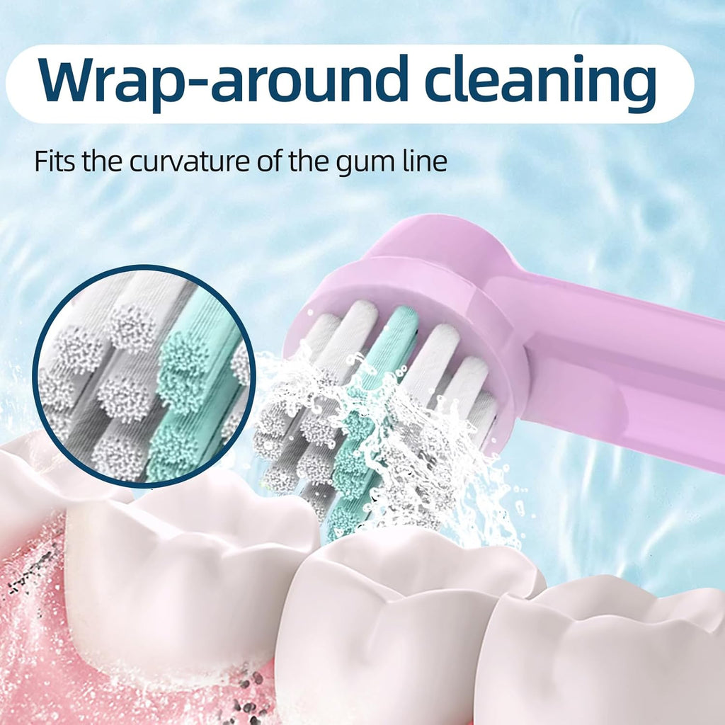 Kids Toothbrush Heads Compatible with Oral B - Electric Toothbrushes, Replacement Brush Heads with Protective Caps, 4/8/12/16 Pack (8)