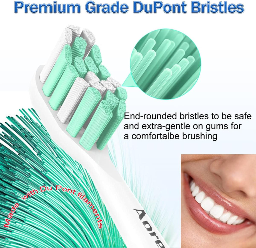 Aoremon Replacement Heads for Sonicare - Toothbrush Heads Compatible with Philips Sonicare Snap-on Electric Toothbrush (White),8 Pcs
