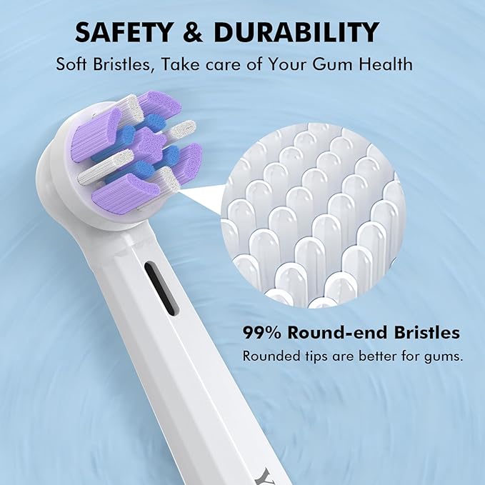 Pack of 10 Replacement Heads Compatible with Oral B iO 10 9 8 7 6 5 4 3 Series Electric Toothbrush, Medium Brush Heads, Black/White