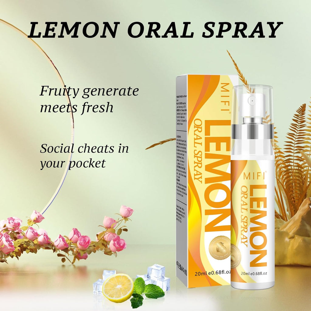Oral Spray for Adult - Sugar-Free, Breath Freshener Spray, Dry Mouth Spray, Fights Bad Breath, Compact and Portable (Lemon Flavor*2Pack)