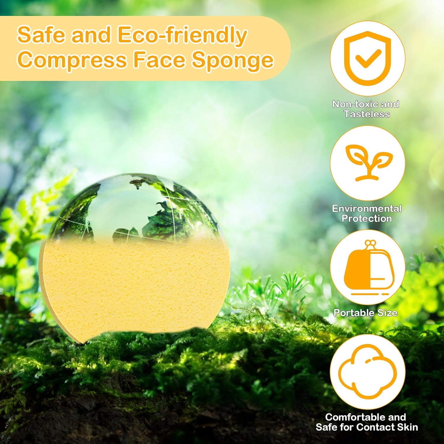 120 Pcs Facial Sponge Compressed, Luxiv Face Cleansing Sponge Estheticians Compressed Makeup Facial Sponge Round Wash Face Sponges for Women Compress Exfoliating Removal Sponge (Yellow+white)