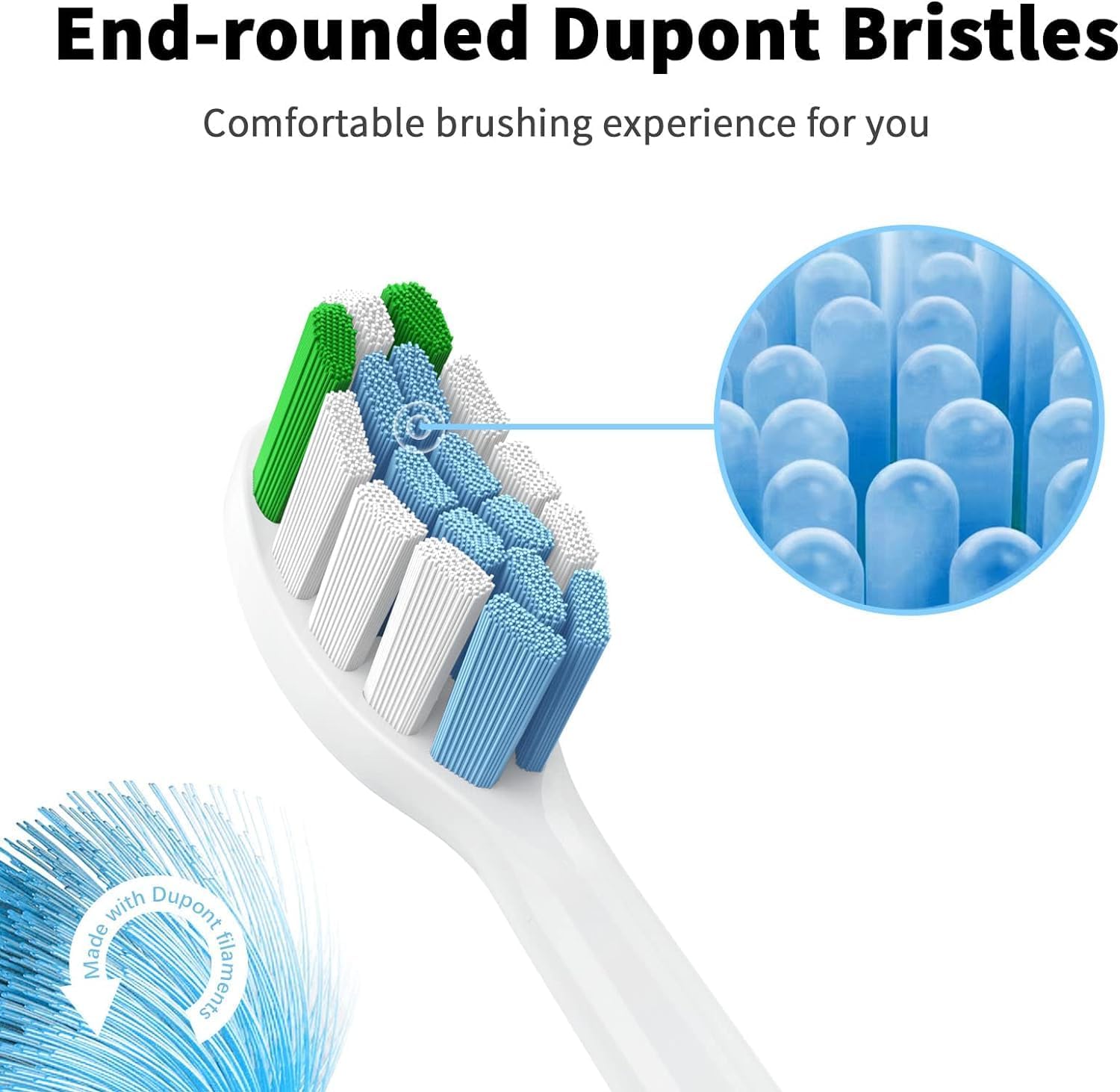 Replacement Toothbrush Heads for Philips Sonicare – Compatible with C1/C2/C3/A3/G2/G3/W3, 4100/5100/6100 Series, DiamondClean & More, 8 Packs