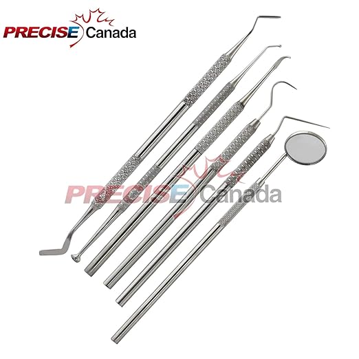 Dental Tools, 6 Pack Upgraded Teeth Cleaning Tools Stainless Steel Dental Scaler Pick Tools Set Plaque Remover Kit PR-348