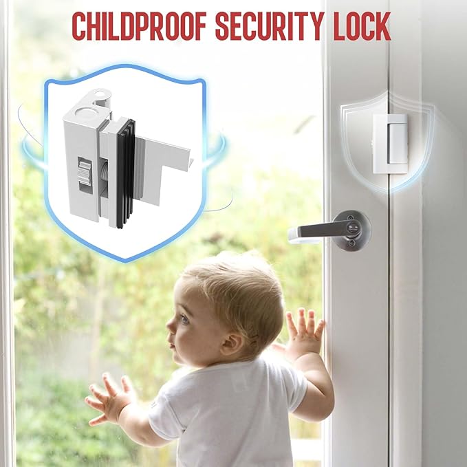 Portable Door Lock for Travel - No Drill Adjustable Latch, Hotel & Apartment Security, Child Proof Interior Defender for Inward Swinging Doors.(White-1PCS)