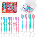 JASUNLEE 20Pack Mini Disposable Toothbrushes with Toothpaste Tongue Scraper Floss Pick 5-in-1 Portable Pre-Pasted Travel Toothbrush On The Go Toothbrush for Kids Adult