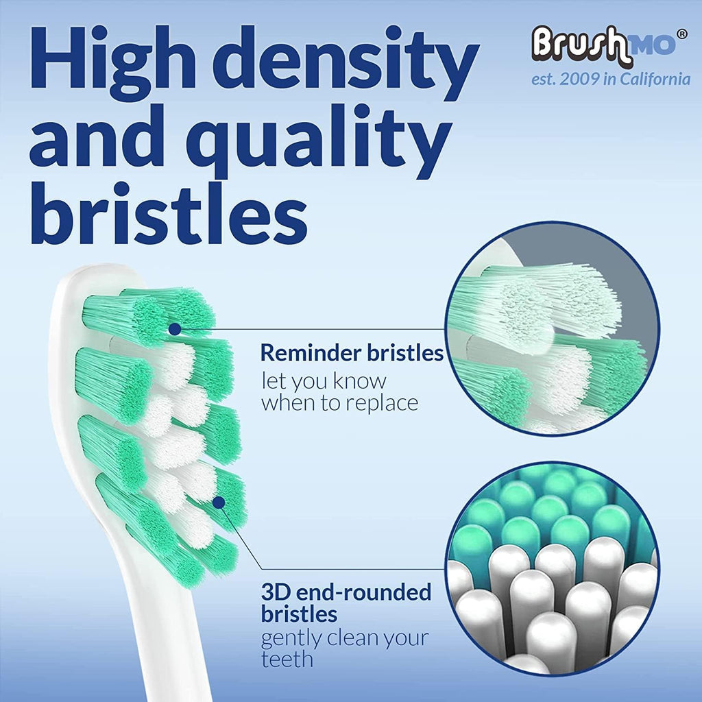 Brushmo Replacement Toothbrush Heads Compatible with Philips Sonicare Electric Toothbrush, White, 10 pc Variety Pack