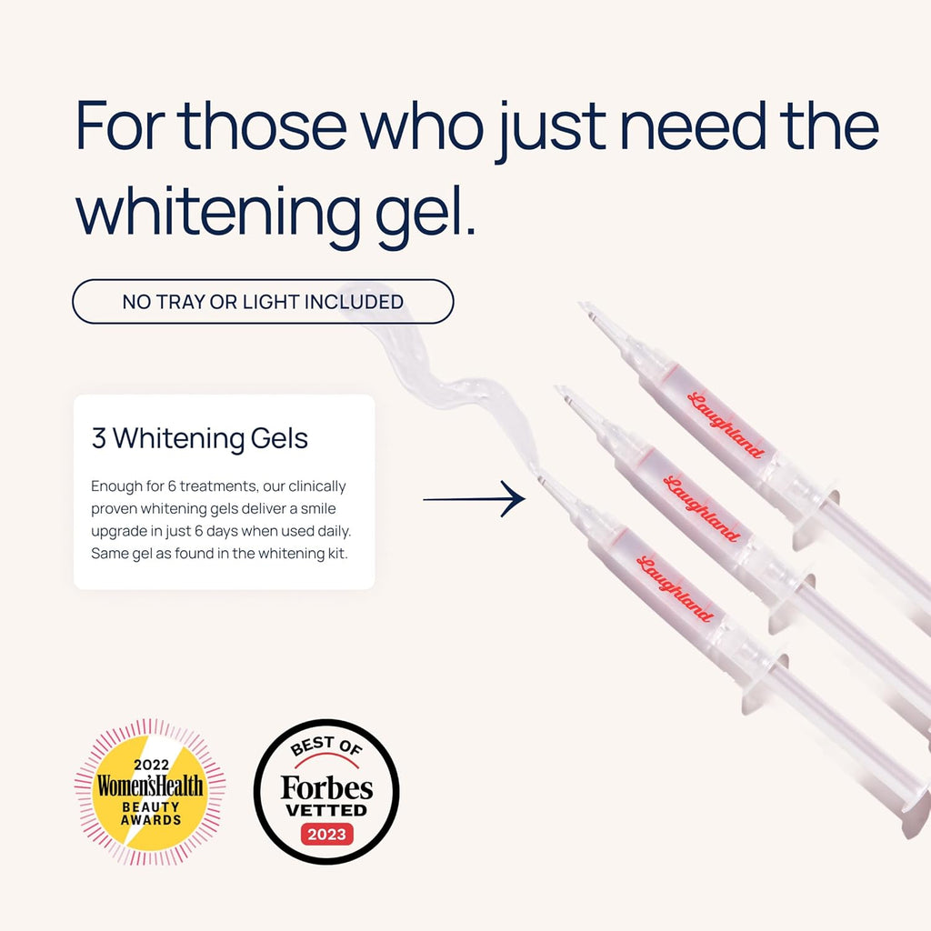 Laughland Super Strength Teeth Whitening Gel 3 Pack, Tooth Whitener, 11% Hydrogen Peroxide, Glycerin, Aloe Vera & Mint, at Home Dental Care, Travel Friendly, 6 Treatments