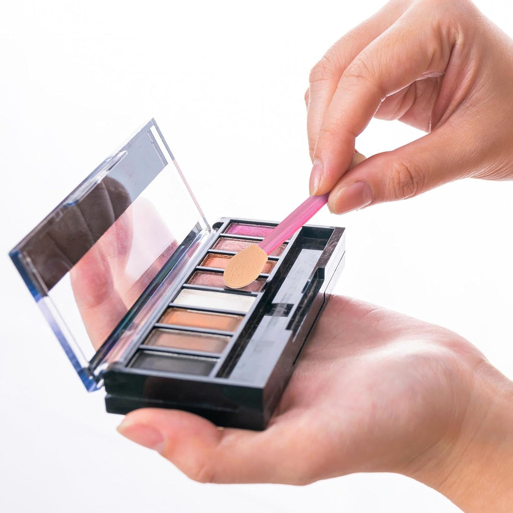 1000 Eye Shadow Applicator Disposable Foam Makeup Brush Sponge Tipped Oval Eyeshadow Applicators Dual Sides Pink