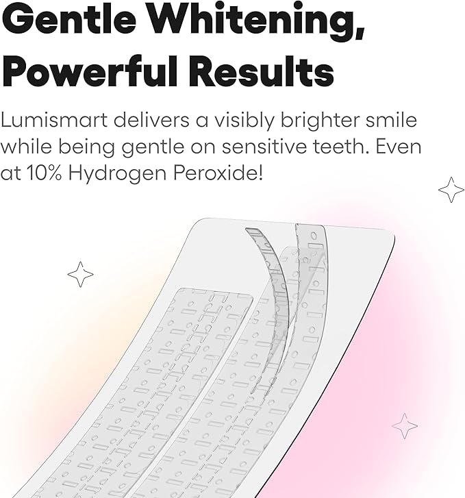 Something Nice Lumismart Whitening Strips - Dentist-Designed, Enamel Safe, up to 42 Treatments with Smart Adjust - Teeth Whitening Strips in Coconut for Sensitive Teeth