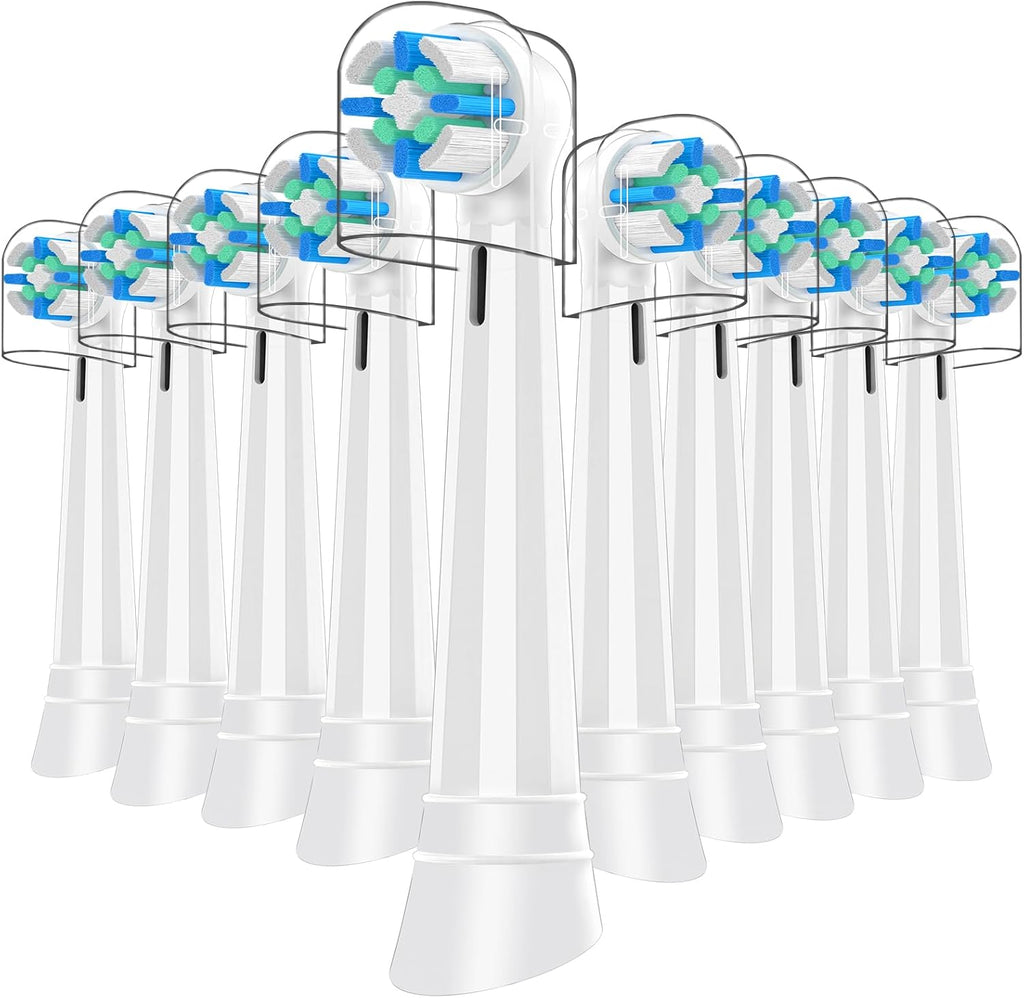 10PCS Replacement Heads Compatible with Oral B iO 3 4 5 6 7 8 9 10 Series Electric Toothbrush,Toothbrush Heads Compatible with Oral B iO Replacement Heads, Medium Bristles for Effective Cleaning,WHITE