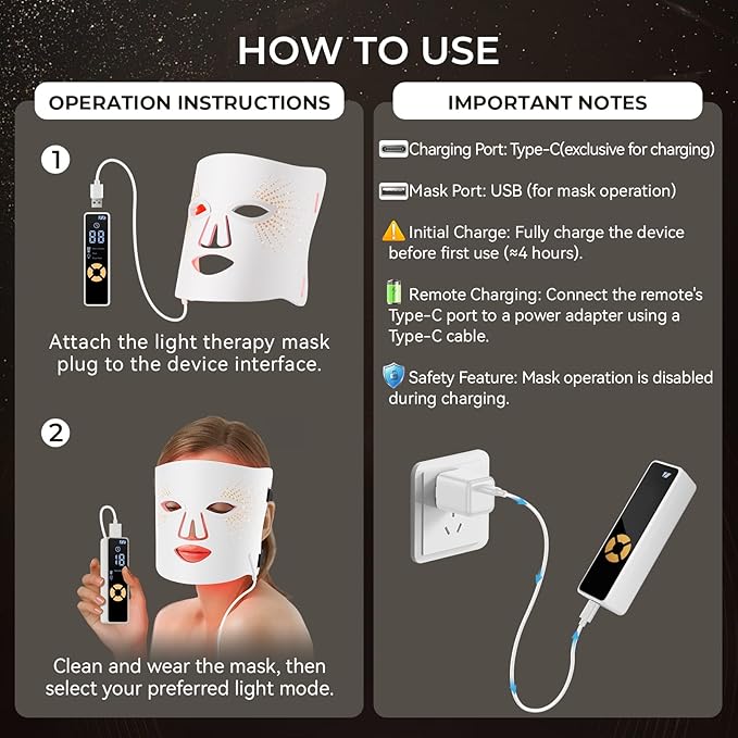 Red Light Therapy for Face-LED Face Mask Light Therapy with 3 Gears,2500mAh Battery,Remote Control,Infrared Red Light Therapy Mask for Home Working Travel Yoga Sleep