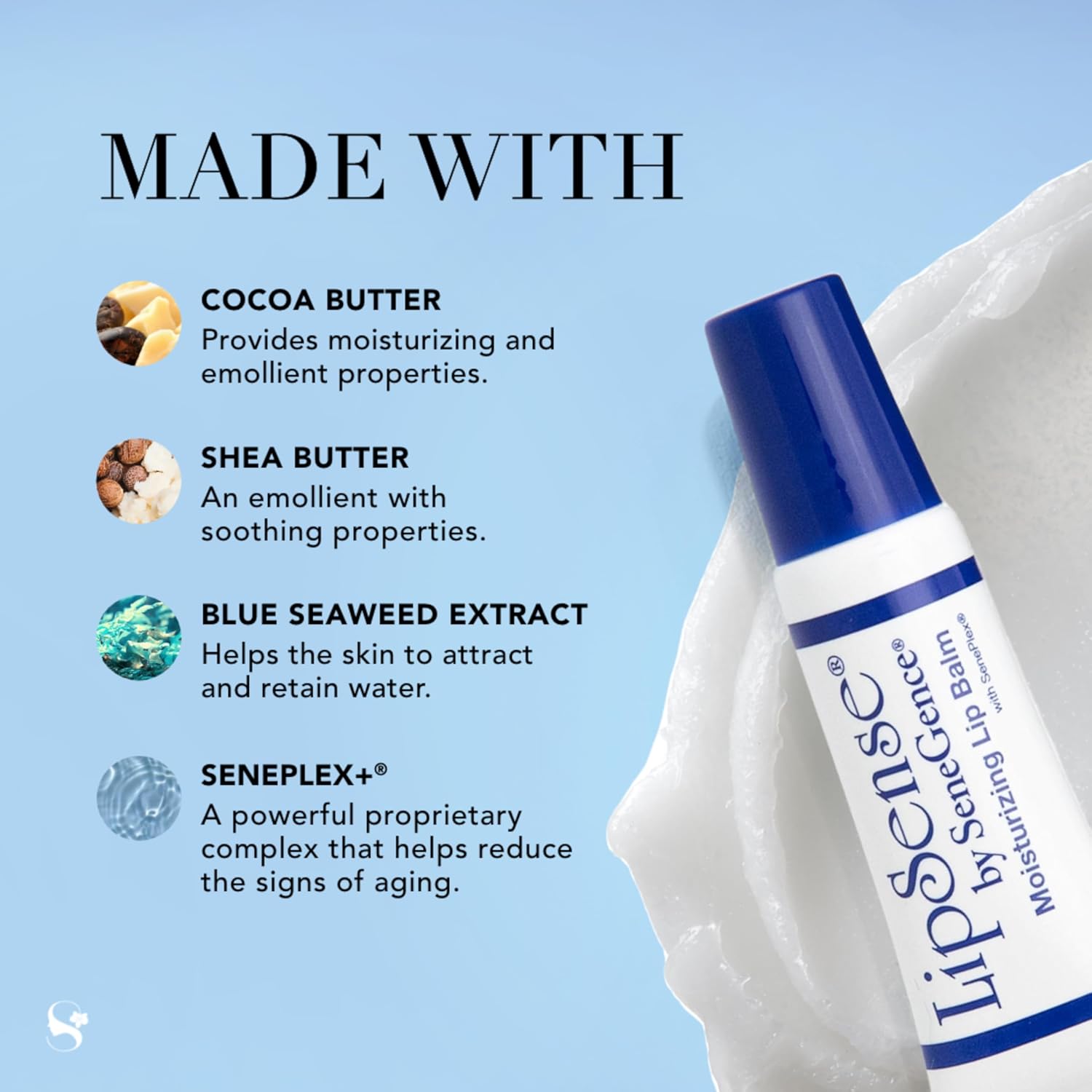 SeneGence LipSense Moisturizing Lip Balm, Clear, 0.25 Oz, Fragrance-Free Formula, Nourishing Coconut Oil, Shea and Cocoa Butter, Matte Finish for Dry Lips