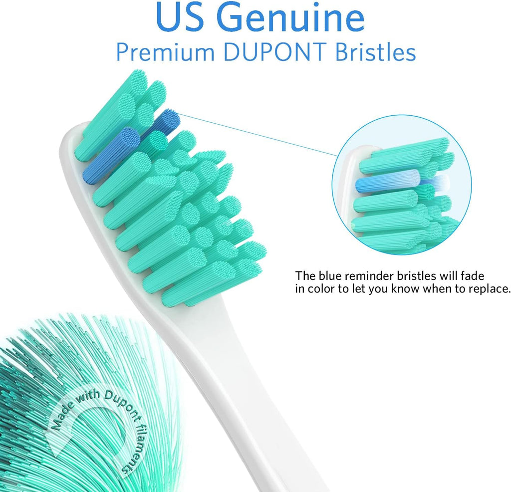 Replacment Heads Compatible with Philips Sonicare, for E-Series Essence, for Xtreme, for Elite, for Advance, and for CleanCare Electric Toothbrush, Toothbrush Replacment Heads Refills, 6 Pack