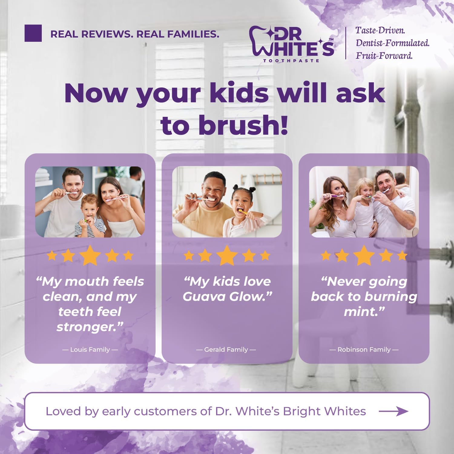 Dr. White’s Fluoride-Free nHA Toothpaste 3-Pack; Dentist-Formulated, Nano Hydroxyapatite + Xylitol, Sensitivity Relief Complex™, Mint-Free, Enamel Safe, Swallow-Safe (3.5 Oz, Passion Fruit Kiss)