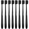 Patelai 8 Pcs Extra Soft Toothbrush Micro Nano with 20, 000 Ultra Soft Bamboo Charcoal Bristles for Adult, Sensitive Gum, Brace and Gum Recession(Black with Black Bristle)