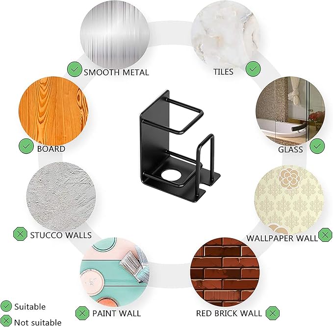 HANZE Toothbrush Holder, 304 Stainless Steel Adhesive Wall Mounted Toothbrush Holder with 3-in-1 Function: Toothpaste, Toothbrush, and Rinse Cup Organizer - Black