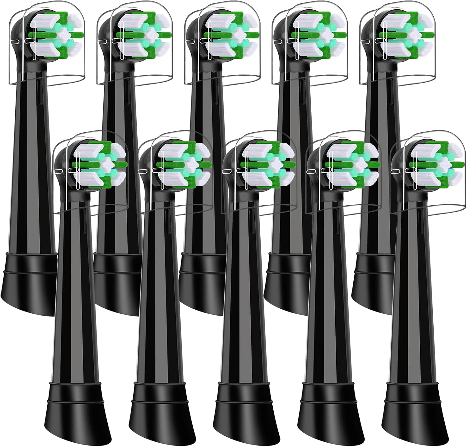 IO Replacement Heads Compatible with Oral B iO 2 3 4 5 6 7 8 9 10 Series Electric Toothbrush, 10 Pcs Brush Heads Compatible with Oral B for Teeth Clean (Black)