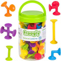 Froogly - 50 Piece Suction Montessori Bath Construction Set | Silicone Preschool Daycare Shower Travel Toys for Kids Toddlers Boys Girls Ages 3-6