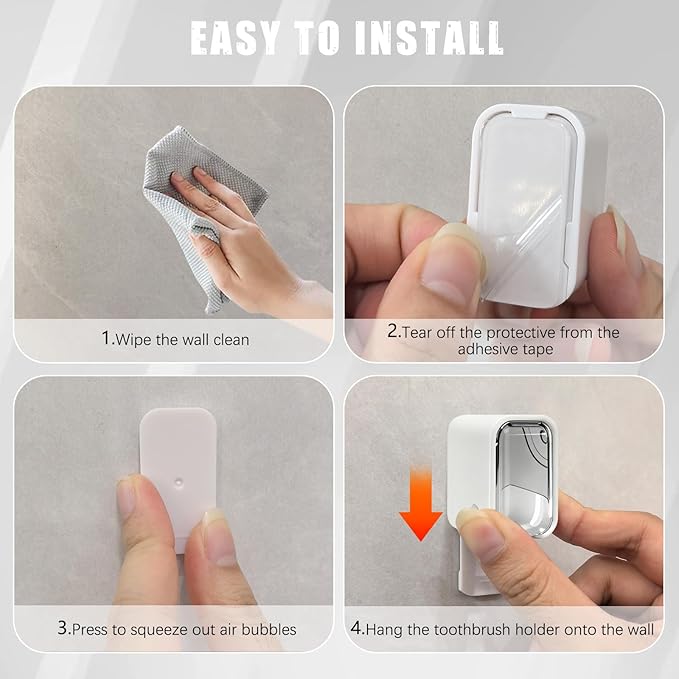 2 Pack Mini Toothbrush Holder Wall Mounted with Cover, Single Slot Toothbrush Storage Organizer for Shower, Compact Toothbrush Holders for Bathroom & Travel, Ideal for Girls and Boys