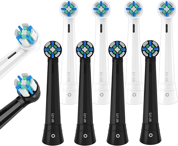 10 PCS IO Replacement Heads Compatible with Oral b iO 2/3/4/5/6/7/8/9/10 Series Electric Toothbrush, Brush Heads Compatible with Oral B IO for Teeth Cleaning (Black/White)
