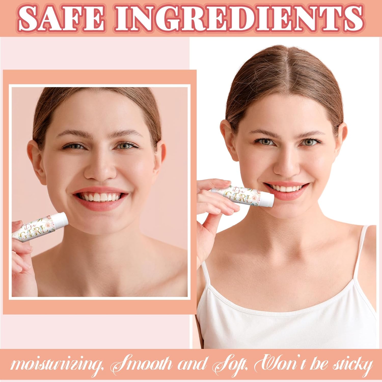 30 Pack It's a Girl Baby Shower Games Prizes Party Gifts Bulk Lip Balms Favors for Winners Adults Guests Gender Reveal Favors Decorations Baby Shower Souvenirs Gift Bags Stuffers