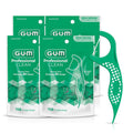 GUM Professional Clean Floss Picks - Extra Strong Shred-Resistant Floss, Easy Grip Handle - Dental Flossers for Adults - Fresh Mint Flavor, 150 Count (Pack of 4)