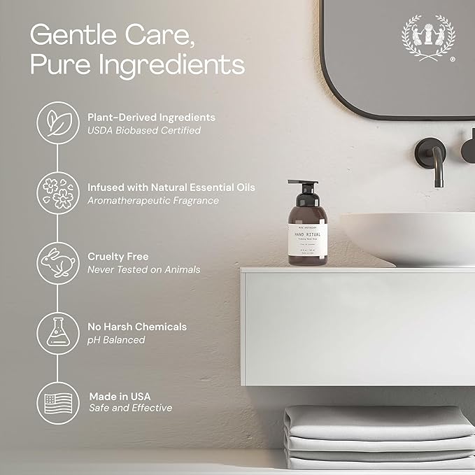 Muse Apothecary Hand Ritual - Aromatic and Nourishing Foaming Hand Soap, Infused with Natural Aromatherapy Essential Oils - USDA Certified Biobased - 11.5 oz, Rosemary Mint + Hemp