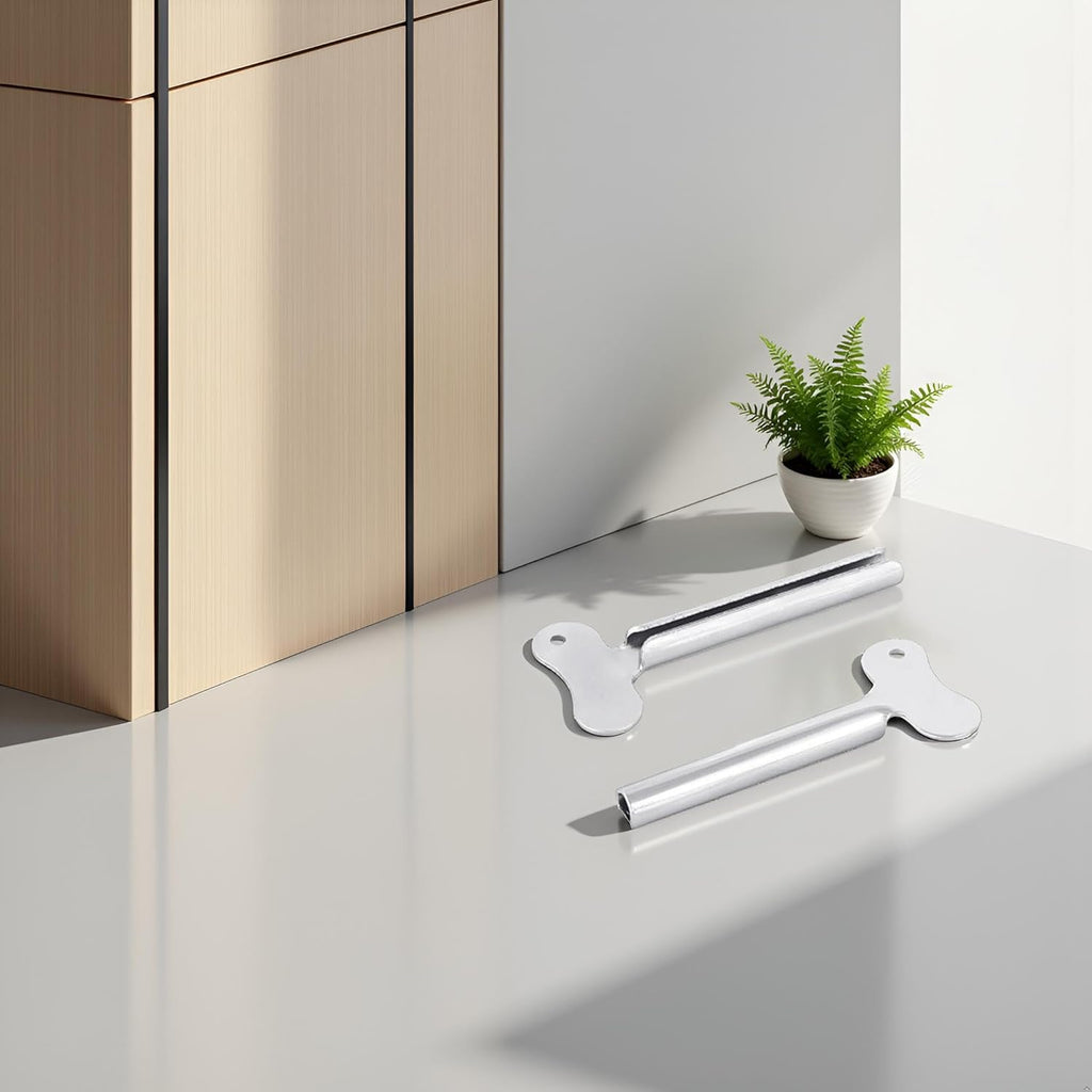 2 Pcs Silvery Metal Tube Squeezer Keys, Tube Toothpaste Squeezer Keys Metal Hair Dye Color Key Roller Dispenser Tool Durable Processing, Daily Living Tube Squeezing Aids