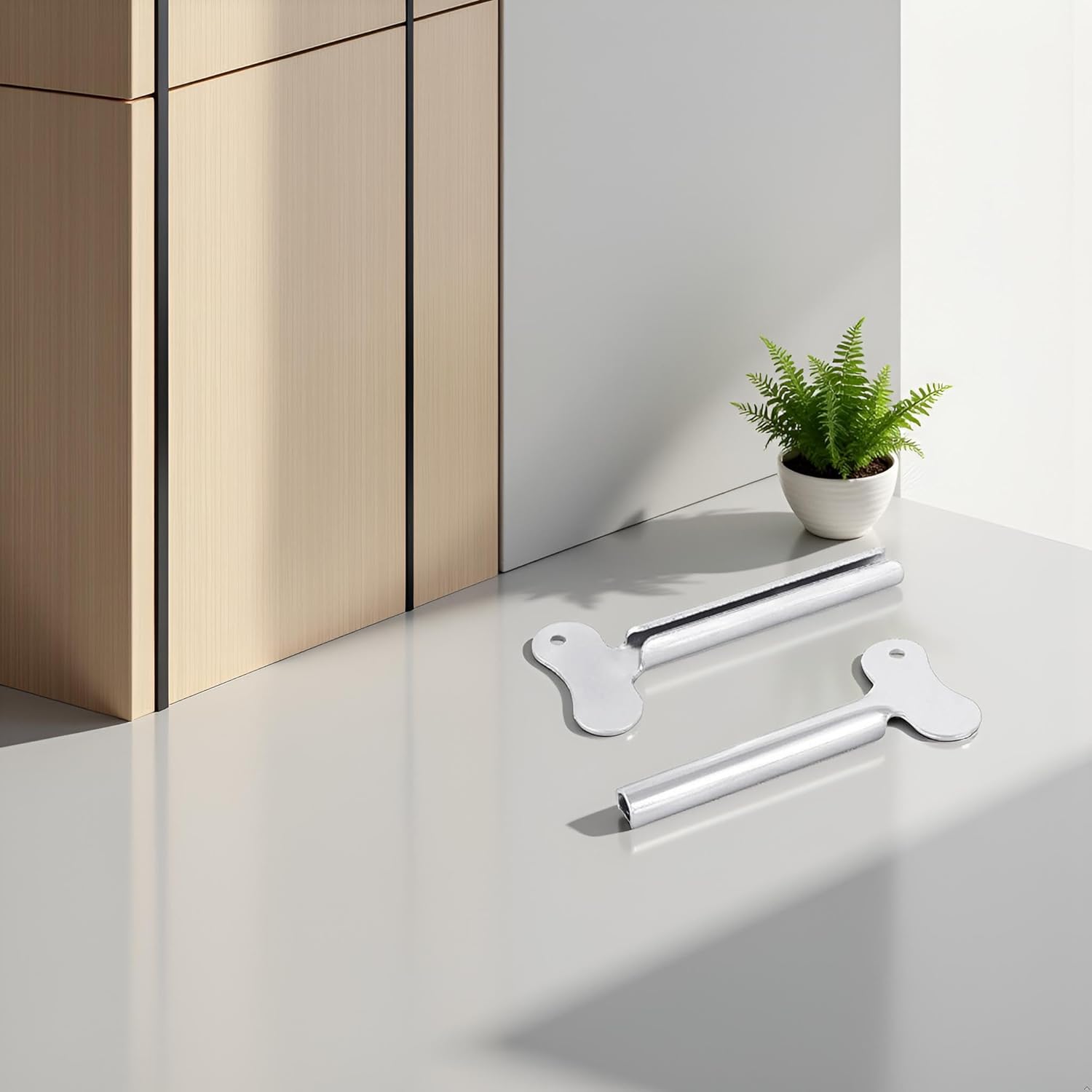 2 Pcs Silvery Metal Tube Squeezer Keys, Tube Toothpaste Squeezer Keys Metal Hair Dye Color Key Roller Dispenser Tool Durable Processing, Daily Living Tube Squeezing Aids