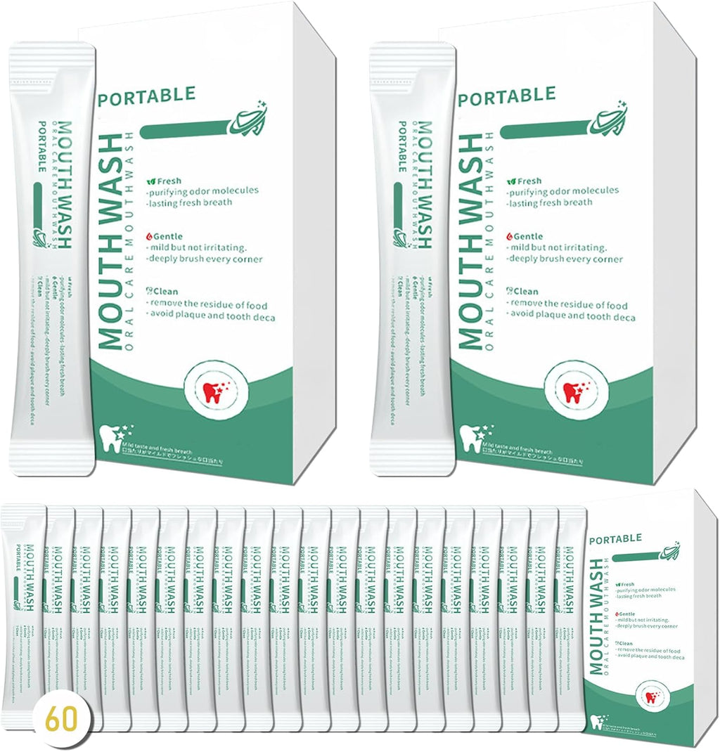 60PCS Travel Size Mouthwash,Portable Mini Mouthwash,Long-Lasting Freshness Travel Mouth Wash for Oral Care A52