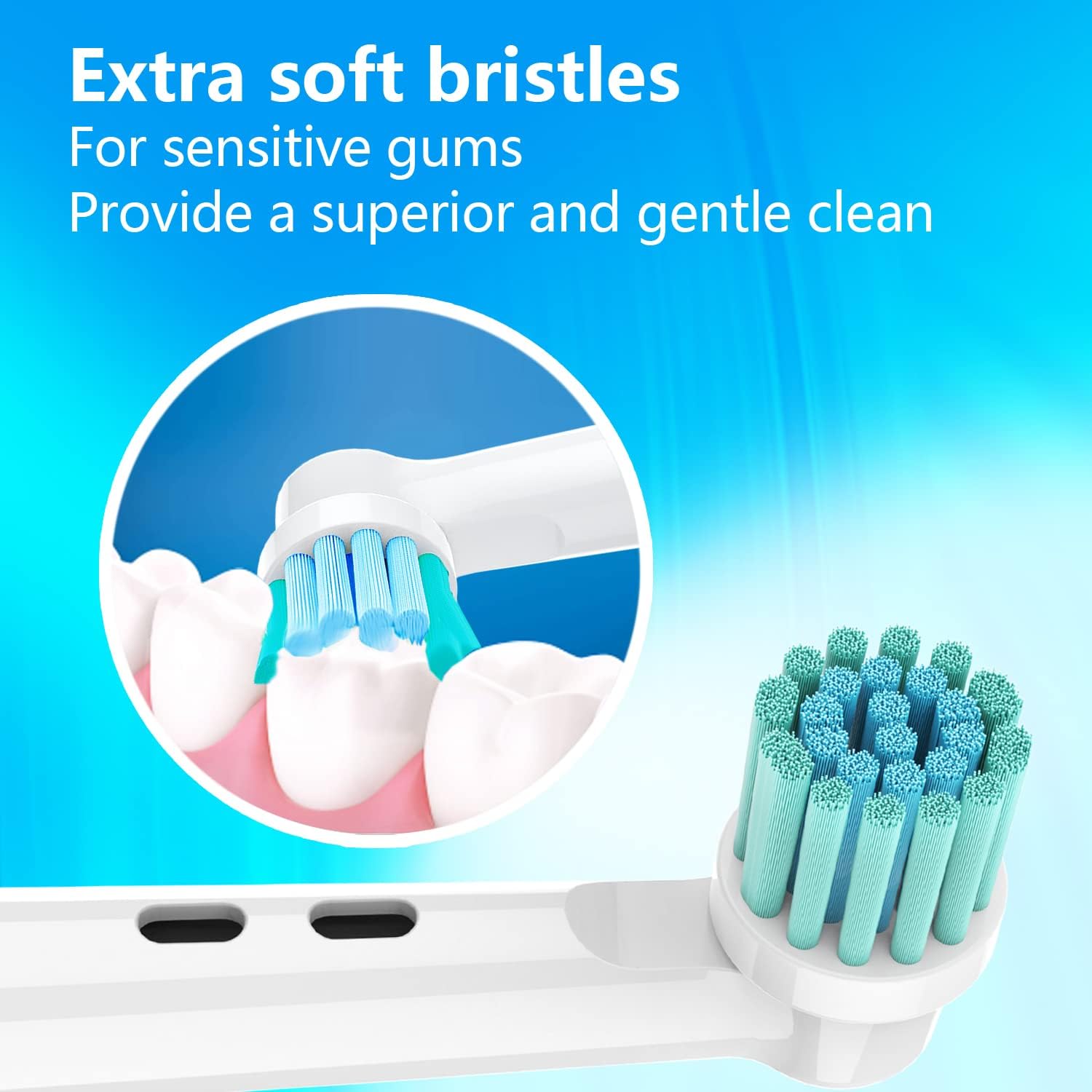 Replacement Toothbrush Heads Fit for Oral B Electric Toothbrushes, 8pcs, Extra Soft Bristles for Sensitive Gums Care, Round Head for Pro Timer