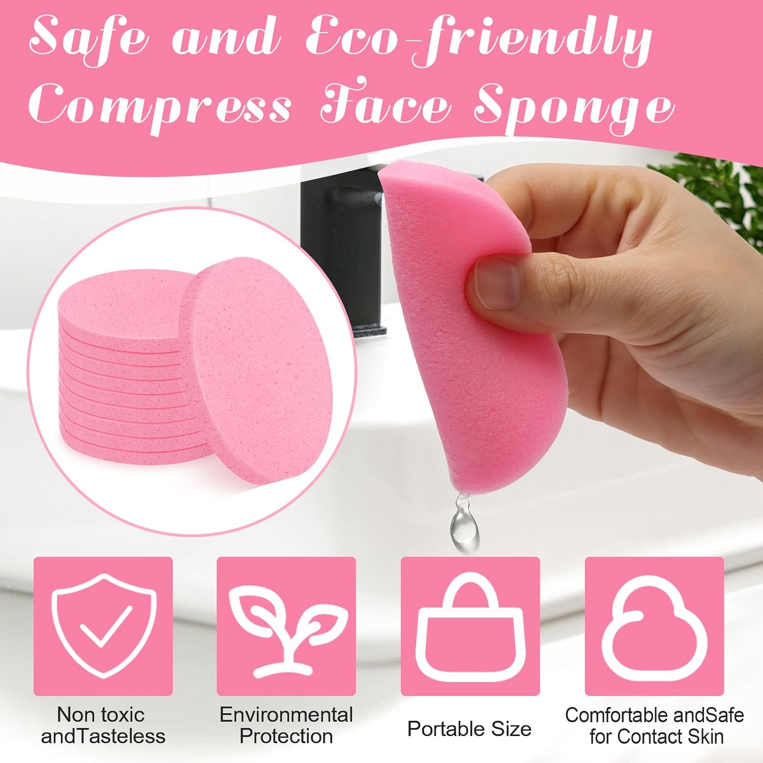 120 Pcs Facial Sponge Compressed, Luxiv Face Cleansing Sponge Estheticians Compressed Makeup Facial Sponge Round Wash Face Sponges for Women Compress Exfoliating Removal Sponge