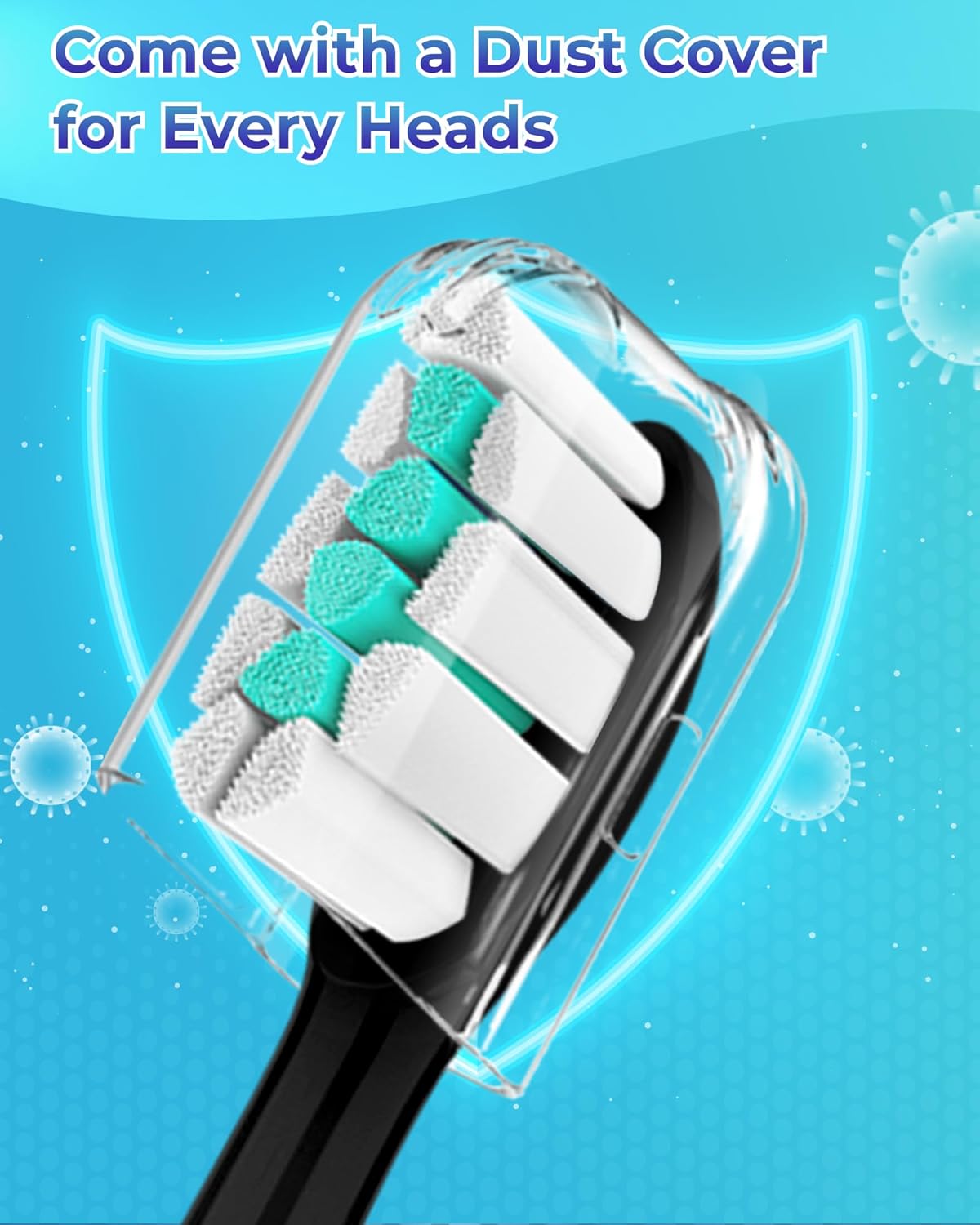 Replacement Toothbrush Heads Compatible with Philips Sonicare：10 Pack Soft Replacement Electric Brush Head Compatible with Phillips Sonicare Snap-on System Black