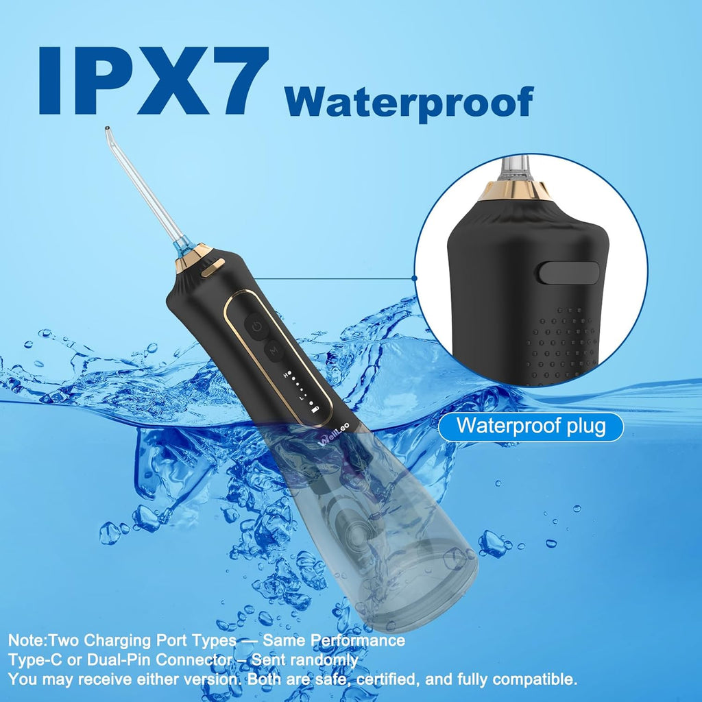 Water Flosser for Teeth, 300ML Cordless Oral Irrigator Rechargeable Dental Flosser Picks with 5 Modes 5 Jet Tips,IPX7 Waterproof Teeth Cleaner for Braces Gum Care, Home Travel Use