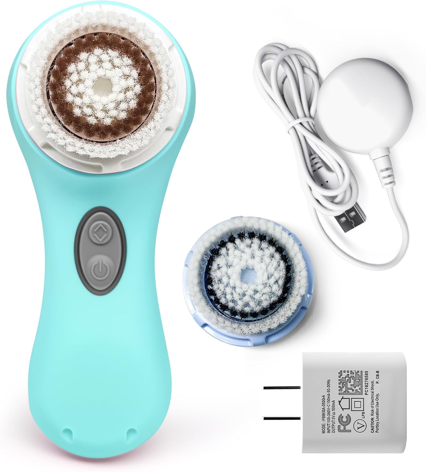 Clarisonic Mia 2 Electric Face Cleansing Brush with 2 Brush Heads, Sonic Facial Brush for Deep Cleaning & Exfoliation, Waterproof Rechargeable (Sea Breeze)
