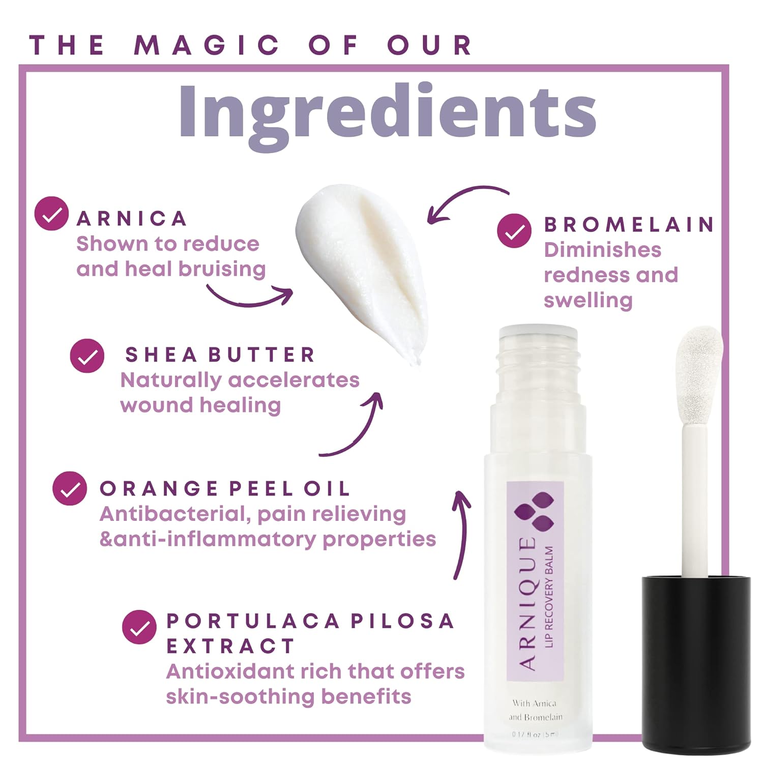 Arnica Lip Balm – Lip Filler Aftercare Balm with Arnica Montana and Bromelain, Soothing Topical Masque for Lip Flip, Injections, and Cosmetic Treatments